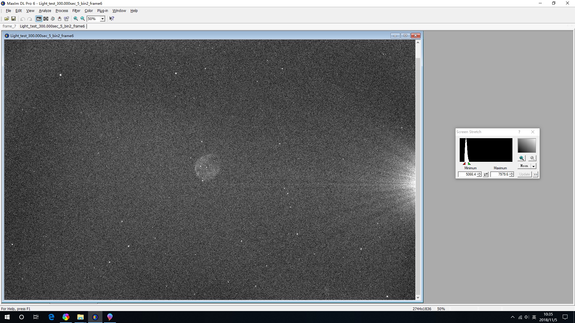 102apo pro＋asi183mm-p＋zwo电动滤镜论＋ ha7nm 单张5min  -10度  gain270