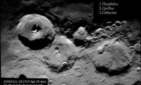 月球地形 1.Theophilus 2.Cyrillus 3.Catharina