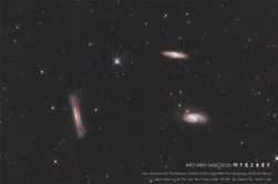 半月天拍狮子座三重星系（M65 M66 NGC3628）