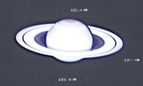 2013.4.13凌晨的土星，附带卫星动画。