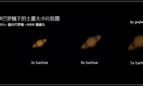 不同倍率巴罗镜下的土星大小比较