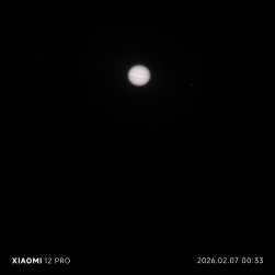 马卡150加小米手机拍木星可惜手机质量分辨太差