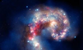 新照片揭示6200万光年外触须星系相撞奇观