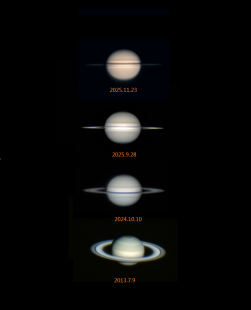 使用自己磨制的望远镜拍的土星