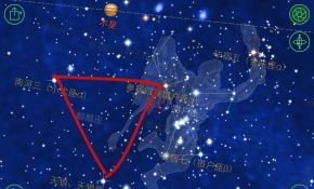 观星软件下的冬季大三角和自己实拍的三角