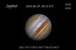 Jupiter 20100629 20:32UT
