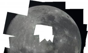 星特朗90eq第一次拍月球，合成全景图
